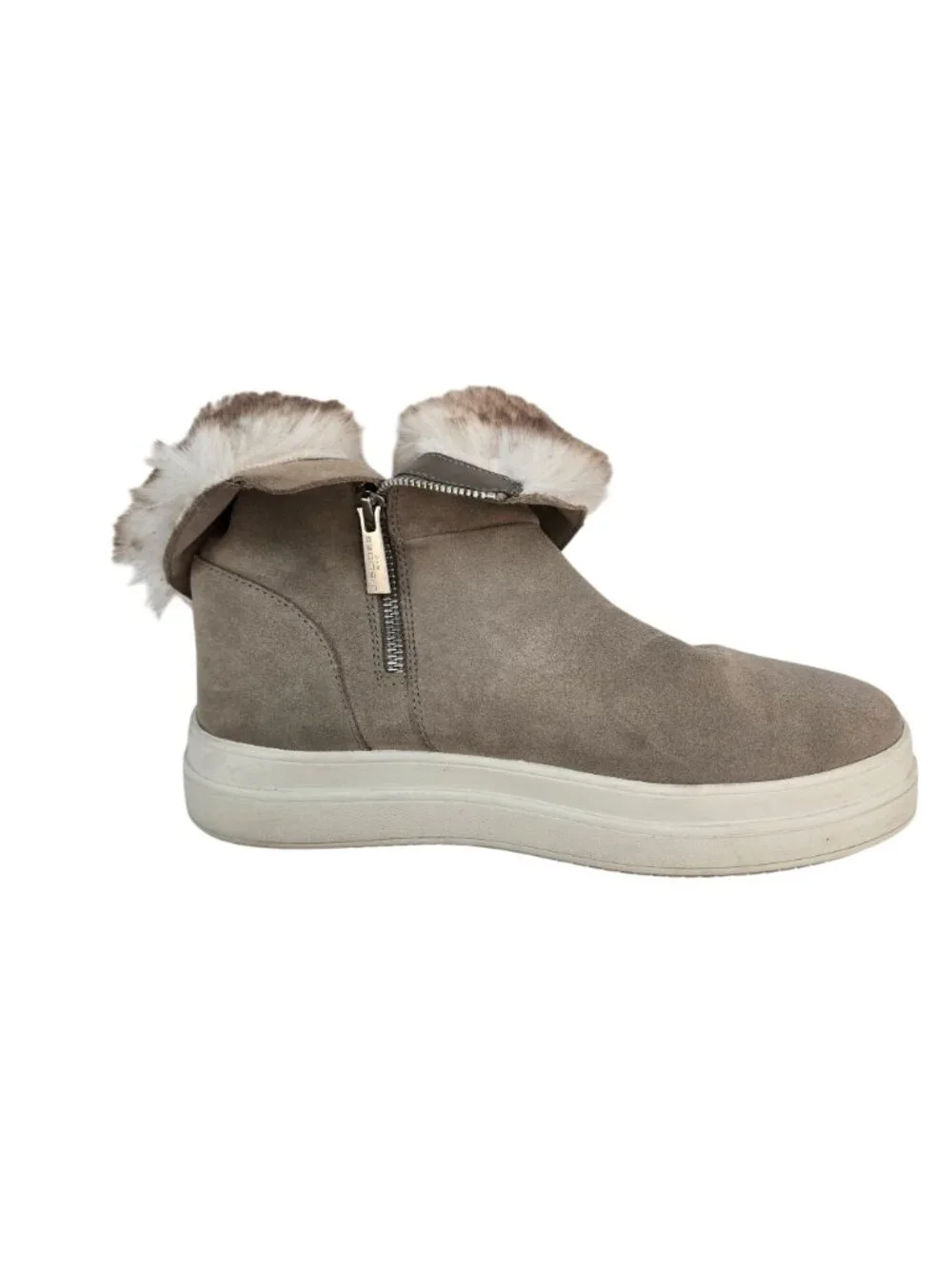 J/Slides Tristan Waterproof Suede Leather Boots with Faux Fur Lining Size 9